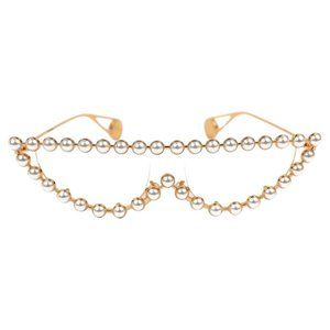 Gucci Pearl Studded Runway Clear Sunglasses